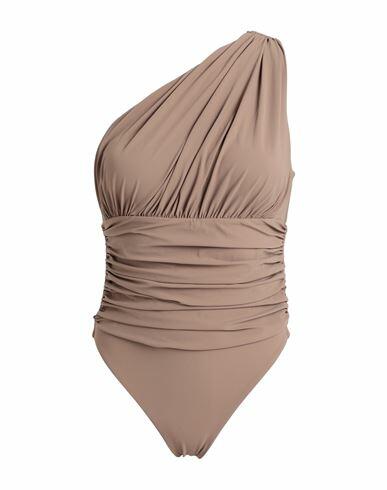 Moeva Woman One-piece swimsuit Khaki Polyester, Elastane Cover