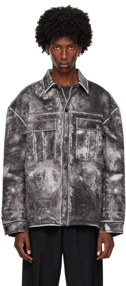 Alexander Wang Black & Gray Oversized Denim Jacket Cover