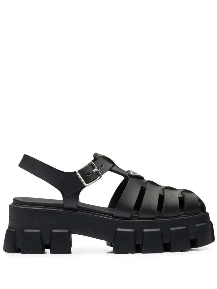 Prada Monolith caged rubber sandals - Black Cover