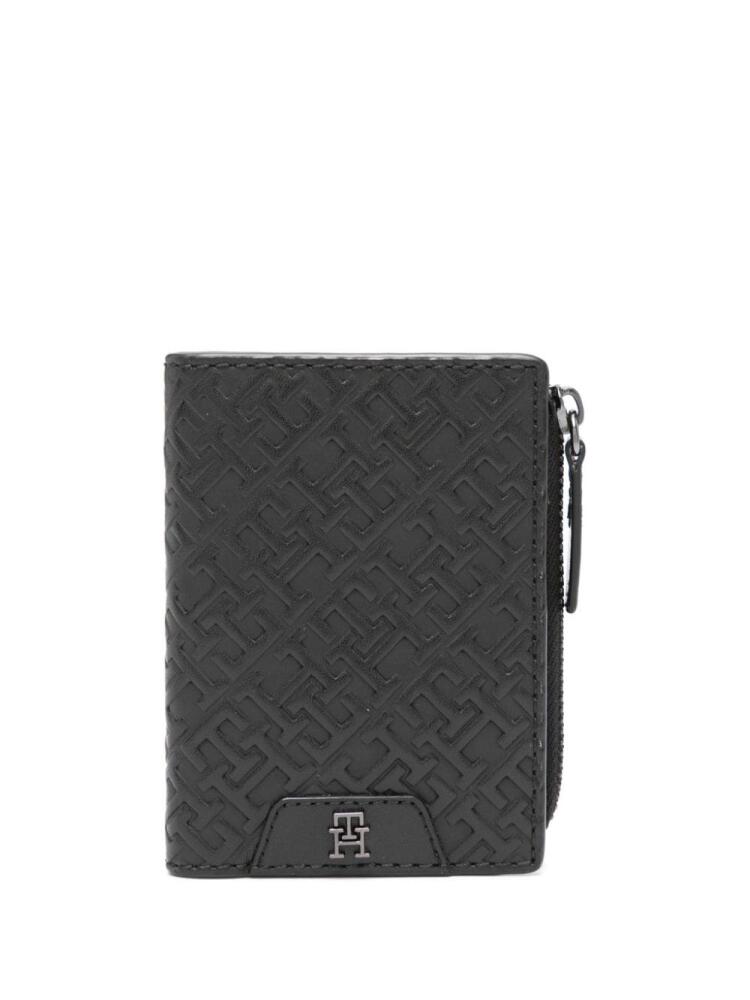 Tommy Hilfiger embossed-monogram leather wallet - Black Cover