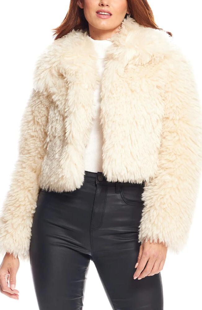 DONNA SALYERS FABULOUS FURS Snowdrift Faux Fur Jacket in Ivory Cover