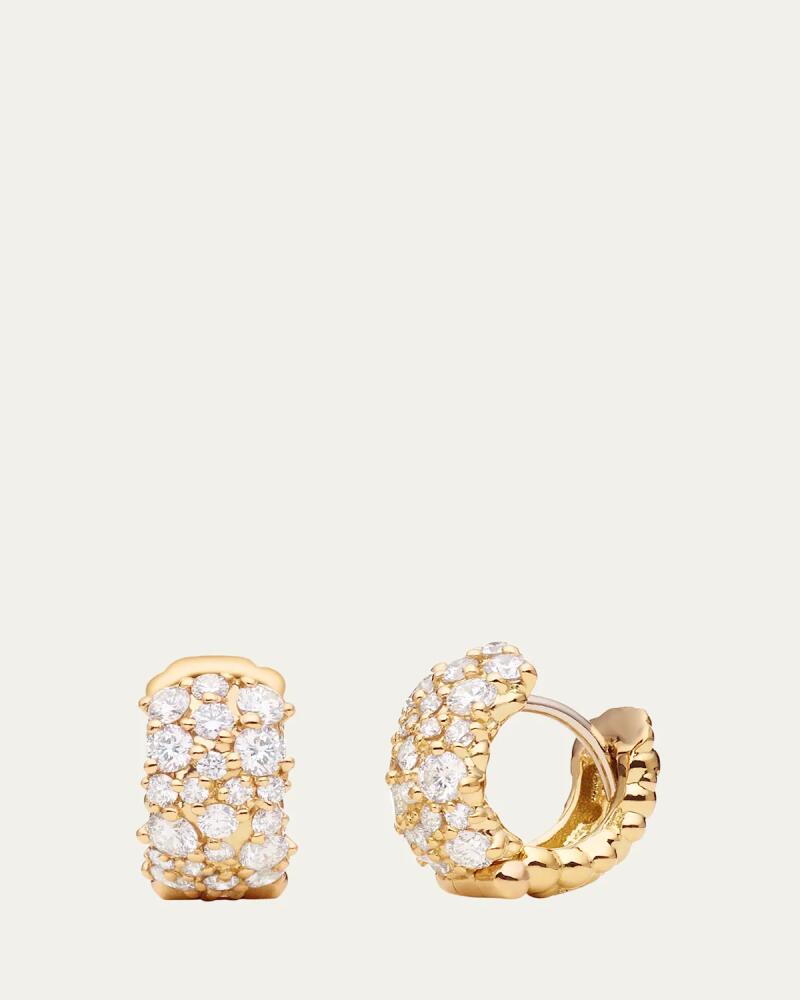 Paul Morelli Small 18k Yellow Gold Diamond Snap-Hoop Earrings Cover