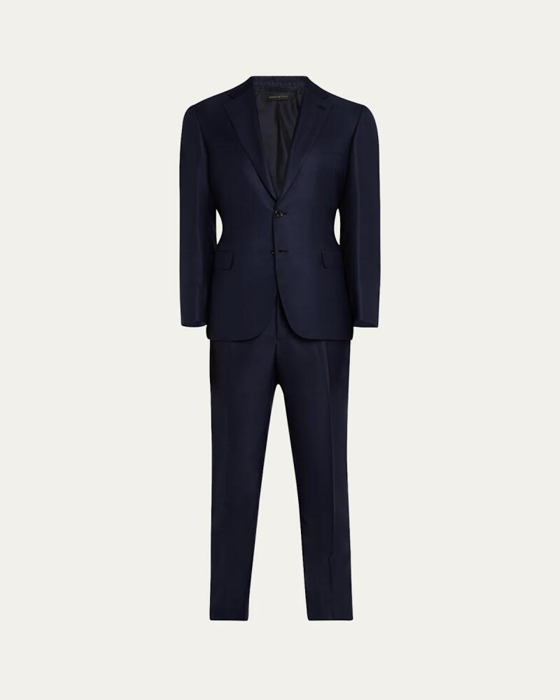 Brioni Men's Wool Windowpane Suit Cover