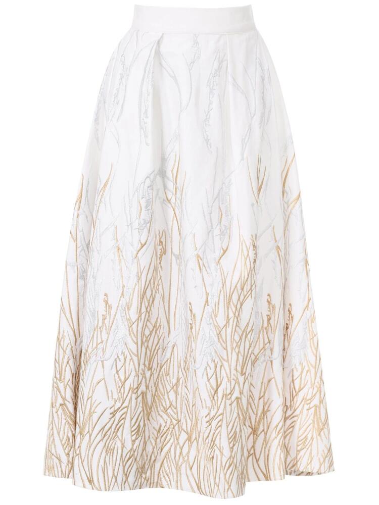 ELIE SAAB Embroidered Cotton Maxi Skirt Cover