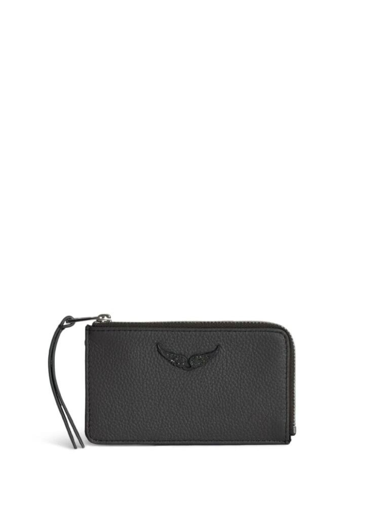 Zadig&Voltaire Wings-plaque leather cardholder - Black Cover