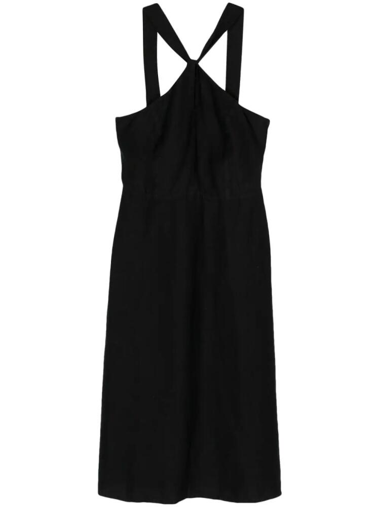 120% Lino halterneck linen minidress - Black Cover