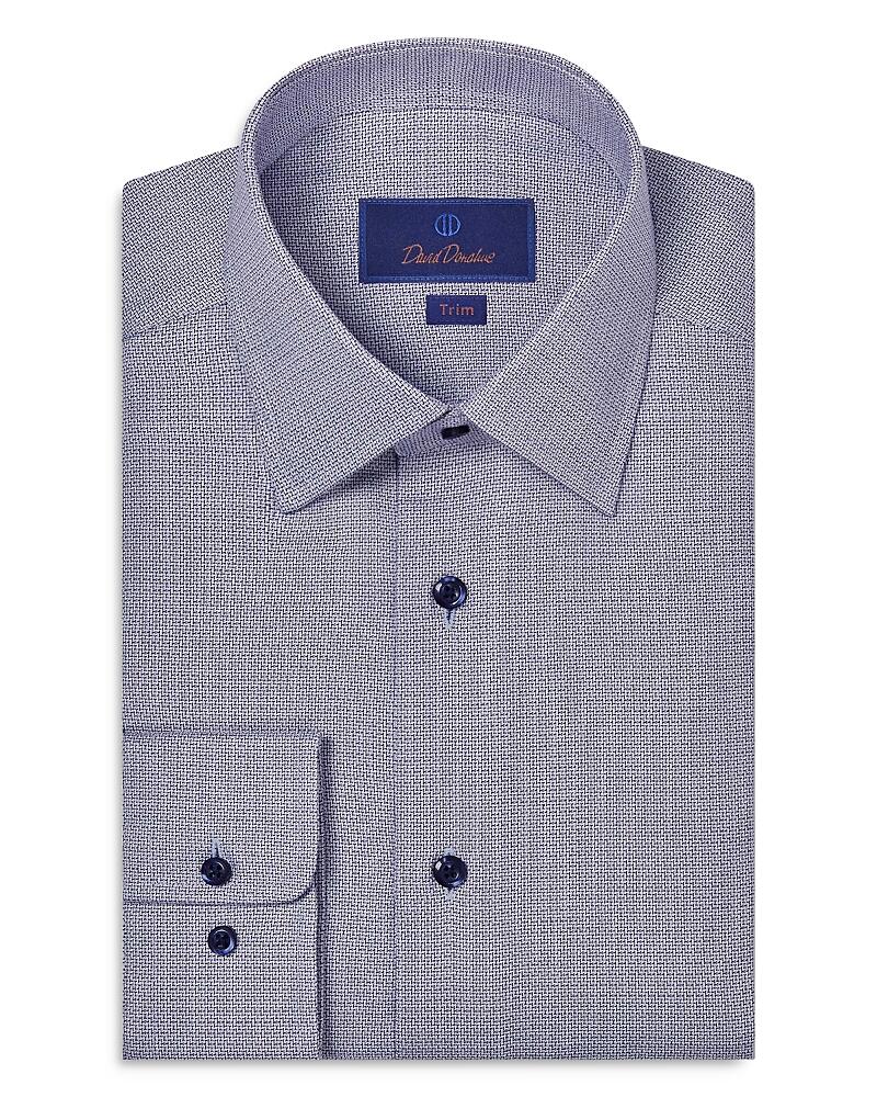 David Donahue Trim Fit Micro Dobby Dress Shirt Cover