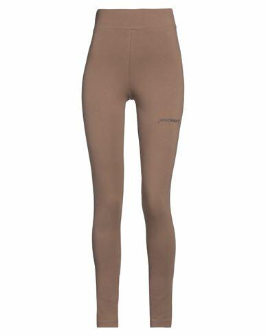 Hinnominate Woman Leggings Brown Cotton, Elastane Cover