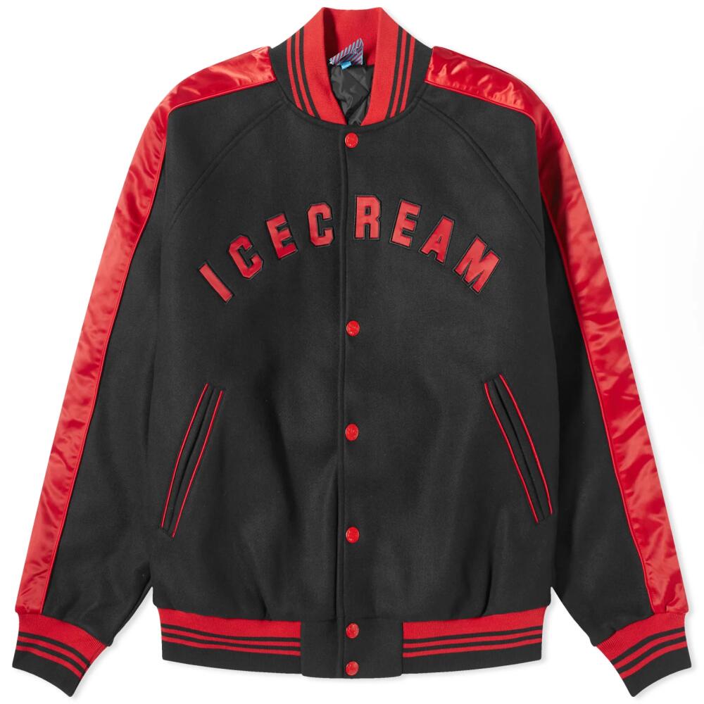 ICECREAM Men's Cones & Bones Varsity Jacket in Black Cover