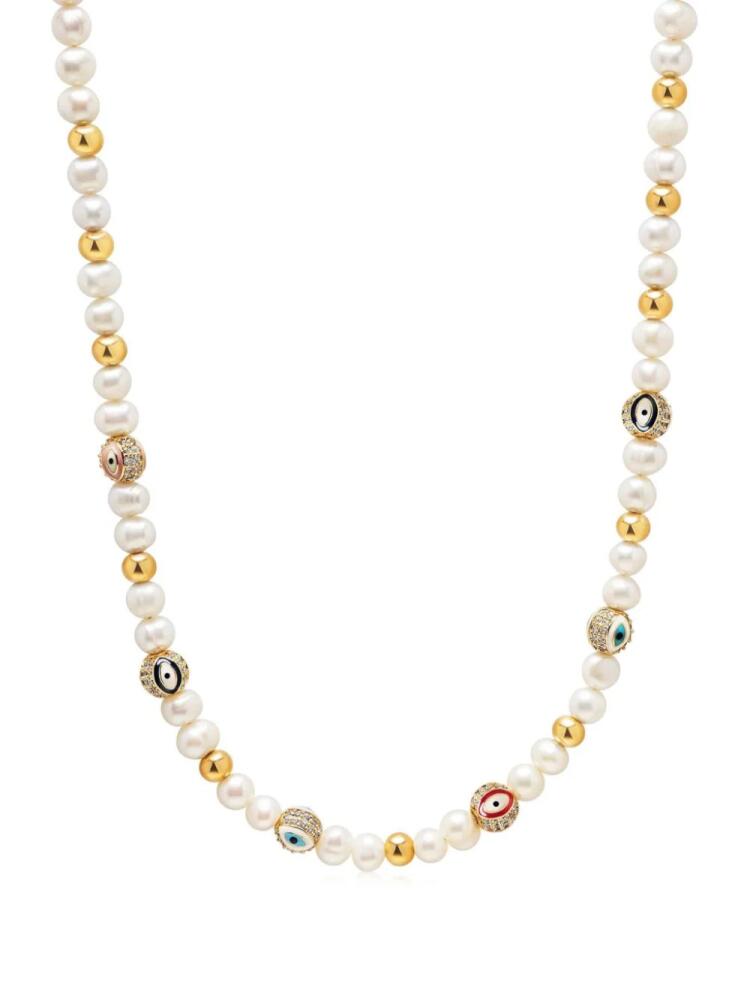 Nialaya Jewelry bead-embellished pearl necklace - White Cover