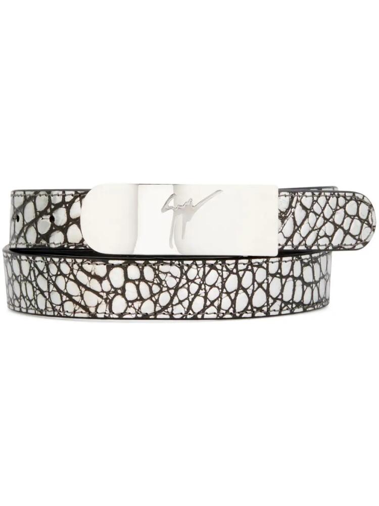 Giuseppe Zanotti Mirna crocodile-print belt - Grey Cover