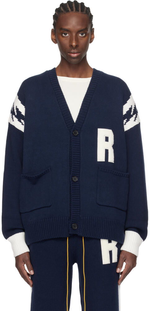 Rhude Navy Lightning Cardigan Cover