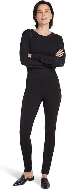 NYDJ Pull-On Leggings with Back Slit (Black) Women's Dress Pants Cover