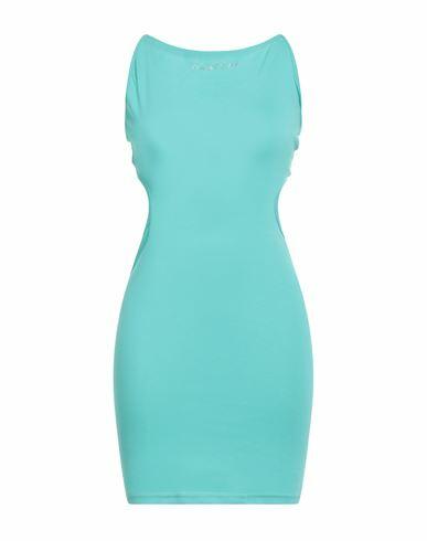 Mangano Woman Mini dress Turquoise Cotton Cover