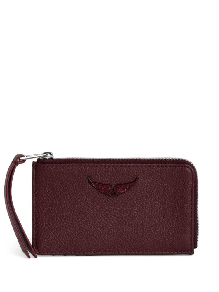 Zadig&Voltaire Wings-plaque leather cardholder - Red Cover