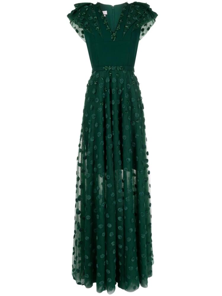 Saiid Kobeisy polka dot beaded tulle dress - Green Cover