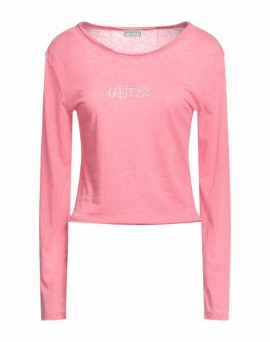 Guess Woman T-shirt Pink Cotton, Polyester Cover