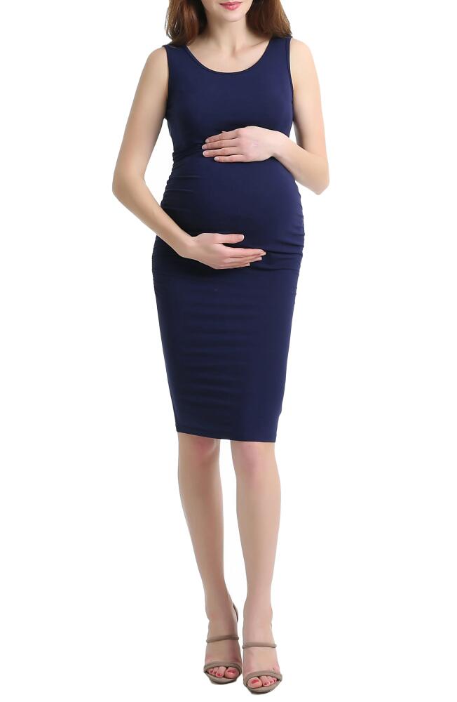 Kimi and Kai Delia Ruched Maternity Tank Dress in Navy Cover