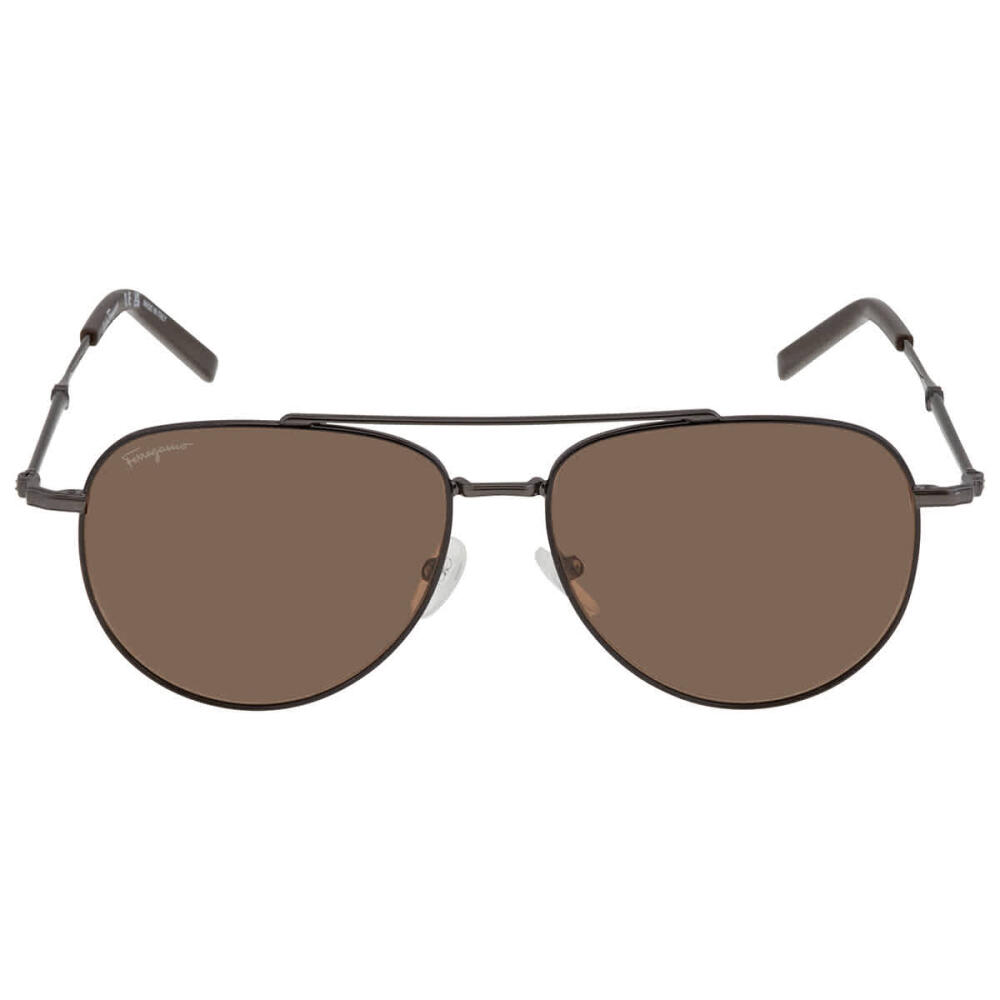 Salvatore Ferragamo Brown Pilot Unisex Sunglasses Cover