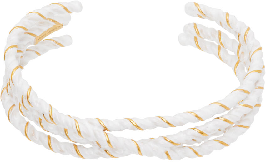 Maison Margiela Gold & White Laces Bracelet Cover