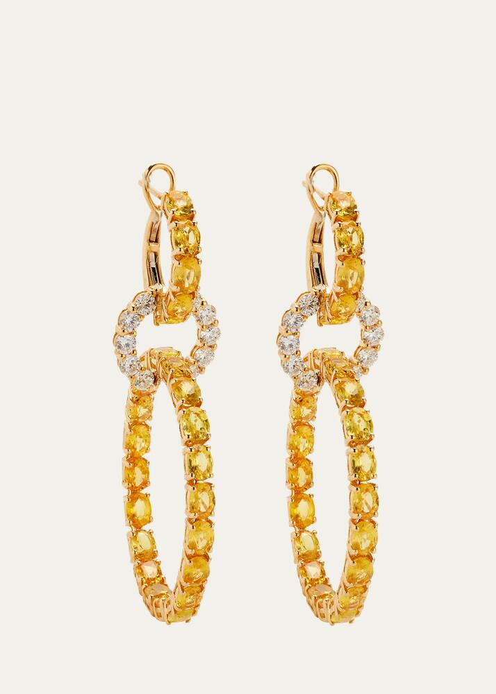 Stefere Yellow Gold Diamond and Yellow Sapphire Earrings from Hoops Collection Cover