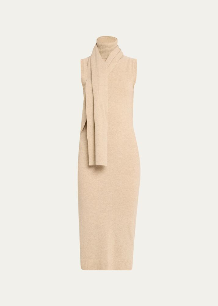 MM6 Maison Margiela Turtleneck Scarf Sleeveless Midi Sweater Dress Cover