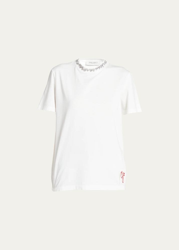 Golden Goose Distressed Short-Sleeve Embellished T-Shirt Cover