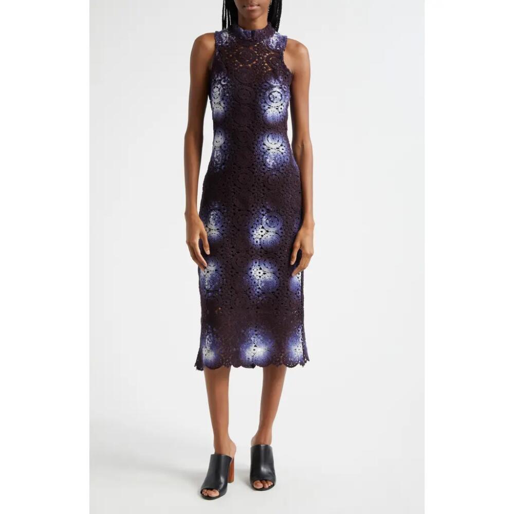 BUSAYO Lekan Crochet Dress in Indigo Blue, White Cover