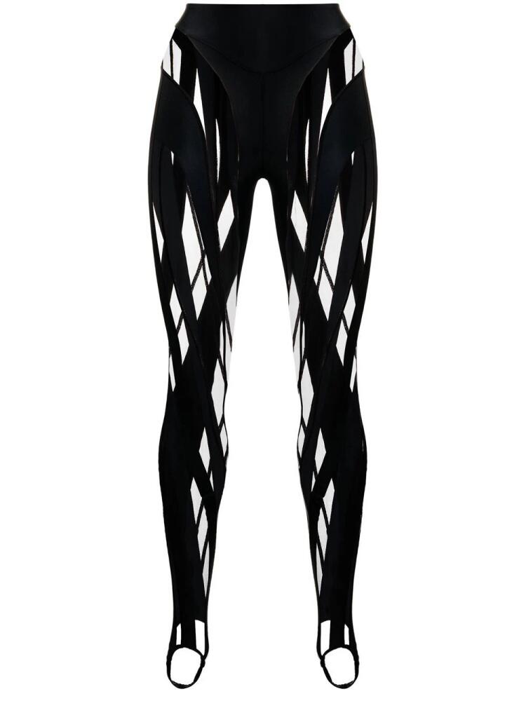 Mugler sheer-panelled leggings - Black Cover