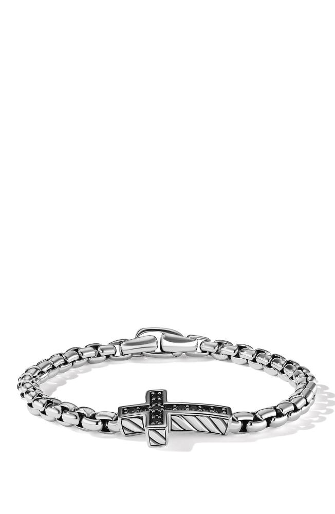 David Yurman Pavé Cross Bracelet in Sterling Silver with Diamonds, 5mm in Black Diamond Cover