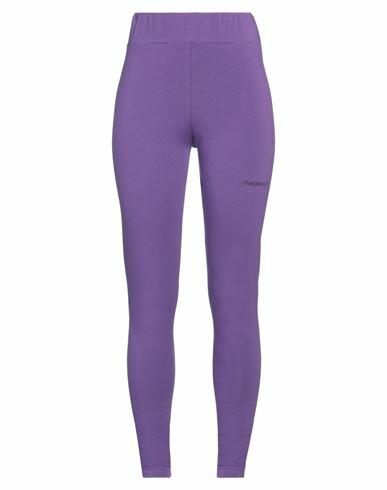 Hinnominate Woman Leggings Purple Cotton, Elastane Cover