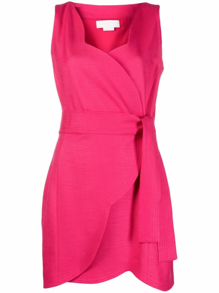 Genny sleeveless wrap-design dress - Pink Cover