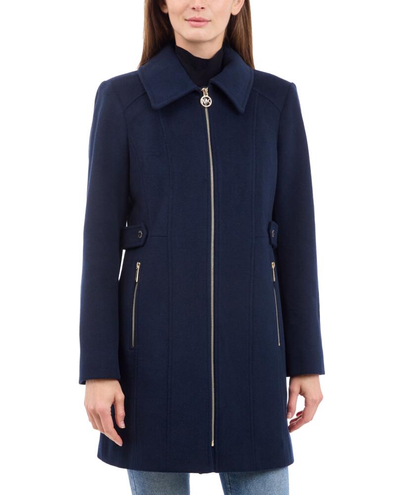 Michael Michael Kors Women's Collared Zip-Front Coat, Created for Macy's - Admiral Cover