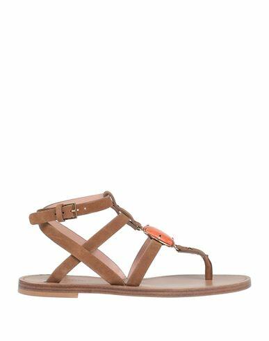 Alberta Ferretti Woman Thong sandal Brown Soft Leather Cover