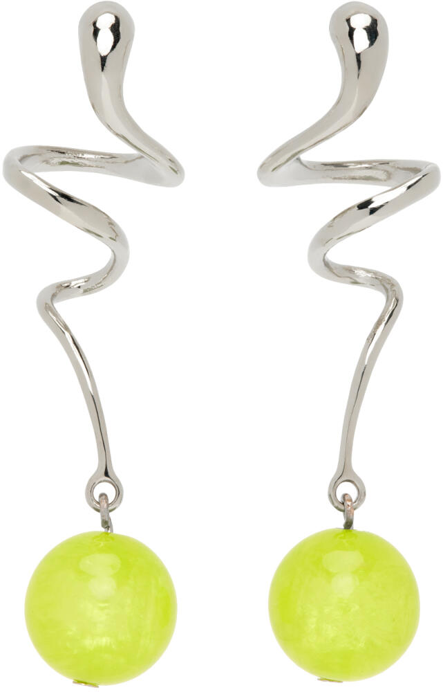 Mondo Mondo White Bronze & Green Martini Earrings Cover