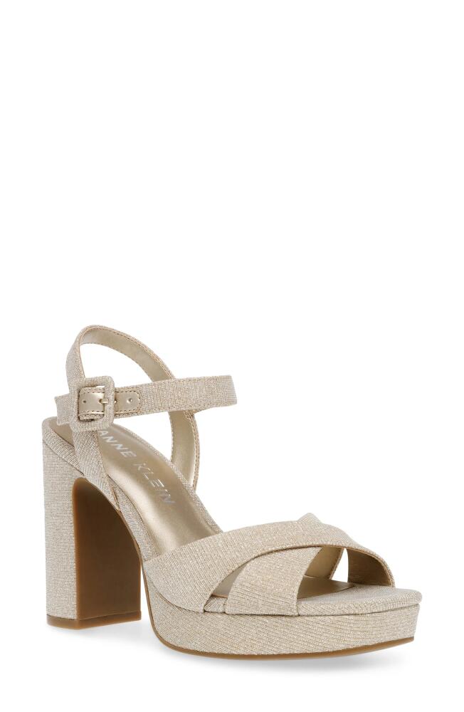 Anne Klein Zena Ankle Strap Platform Sandal in Platinum Cover