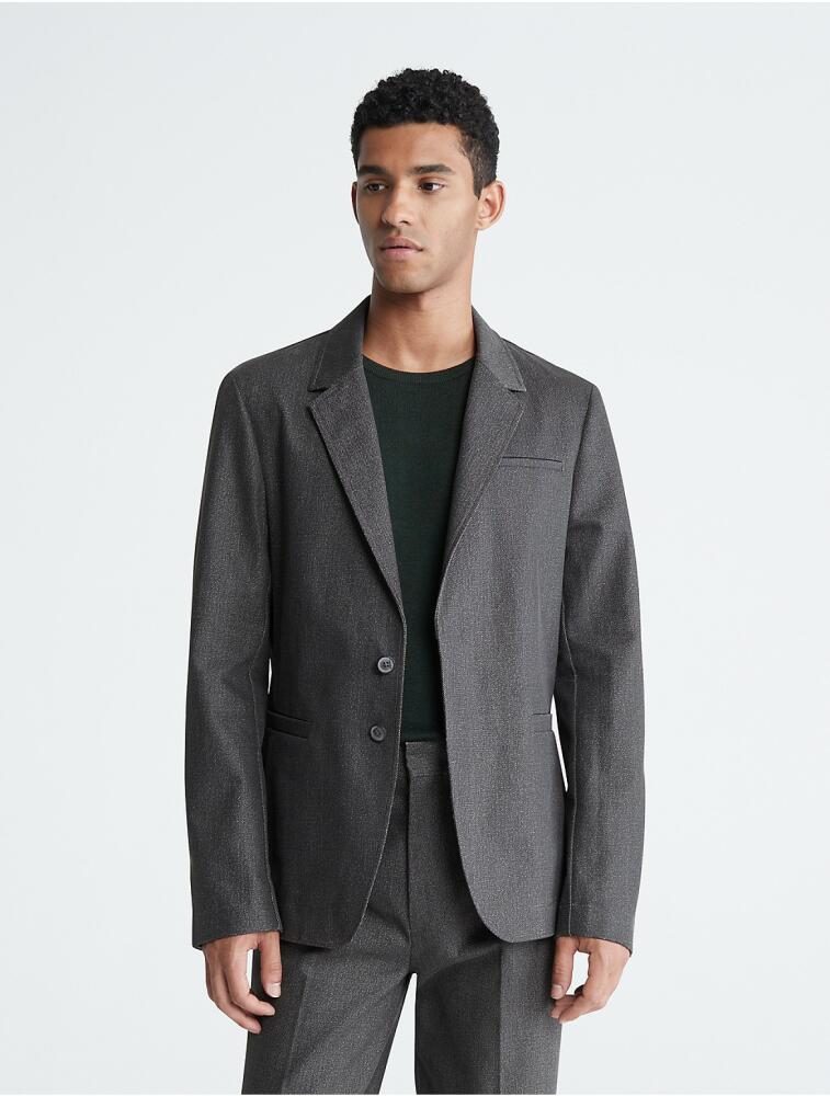 Calvin Klein Men's Structured Unlined Blazer - Grey Cover