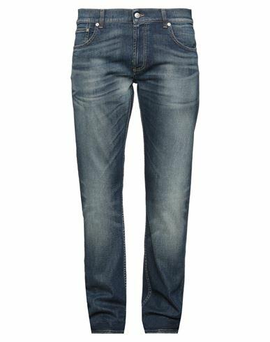 Alexander Mcqueen Man Jeans Blue Cotton, Elastane Cover