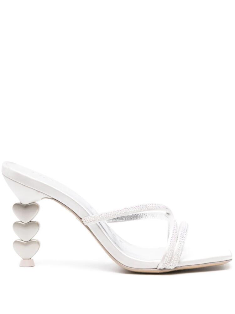 Sophia Webster Aphrodite 85mm satin mules - White Cover