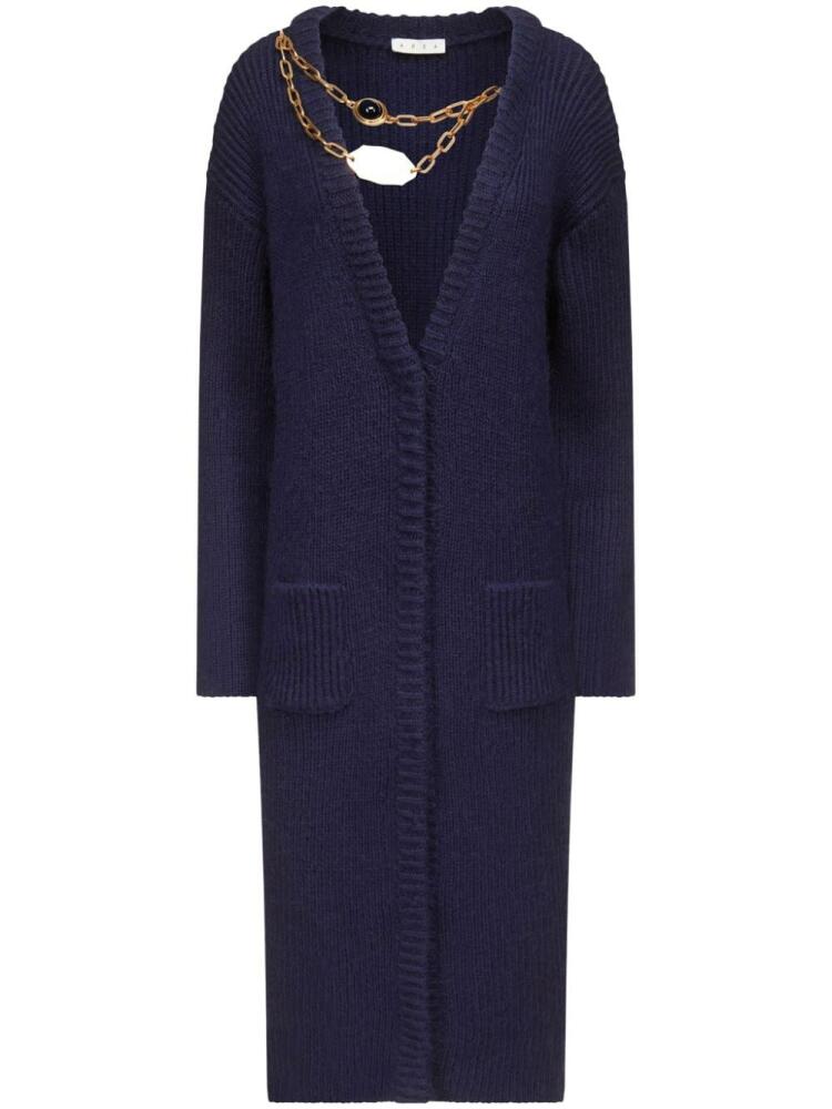 AREA ribbed long-length cardigan - Blue Cover