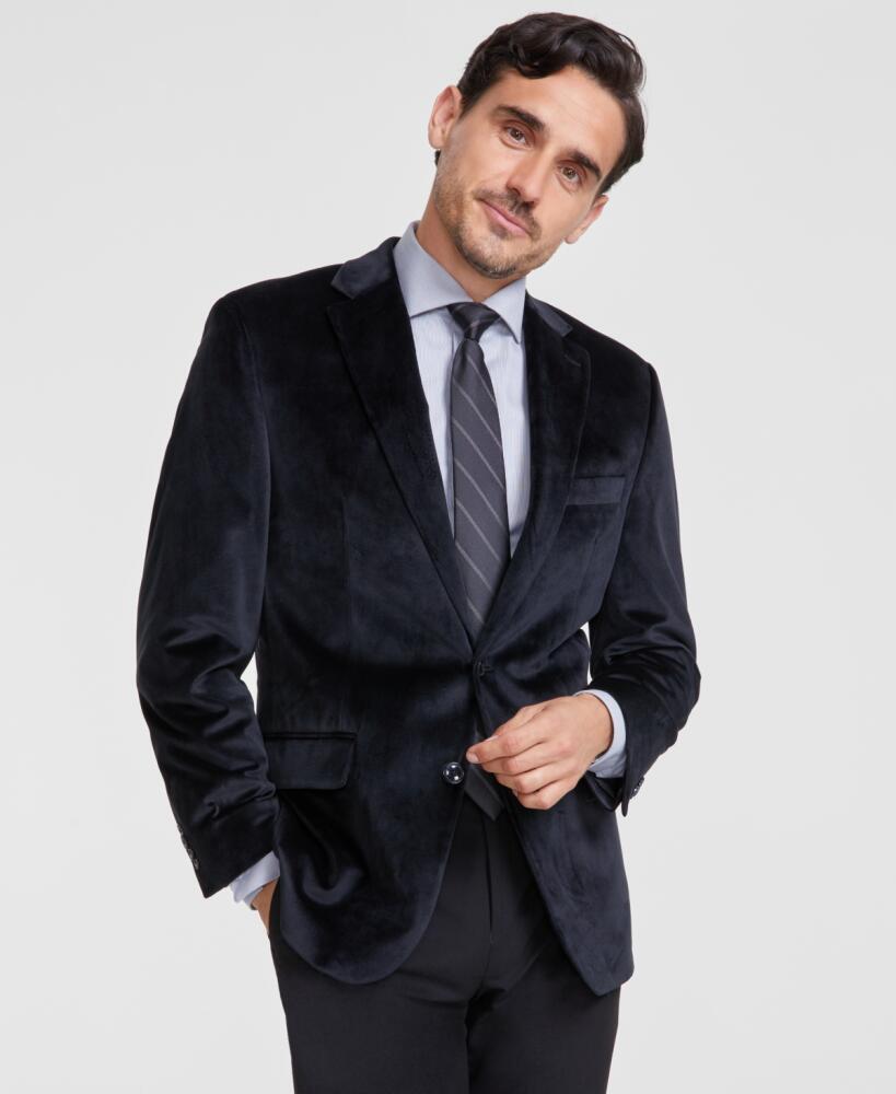 Michael Kors Men's Classic-Fit Velvet Sport Coat - Black Cover