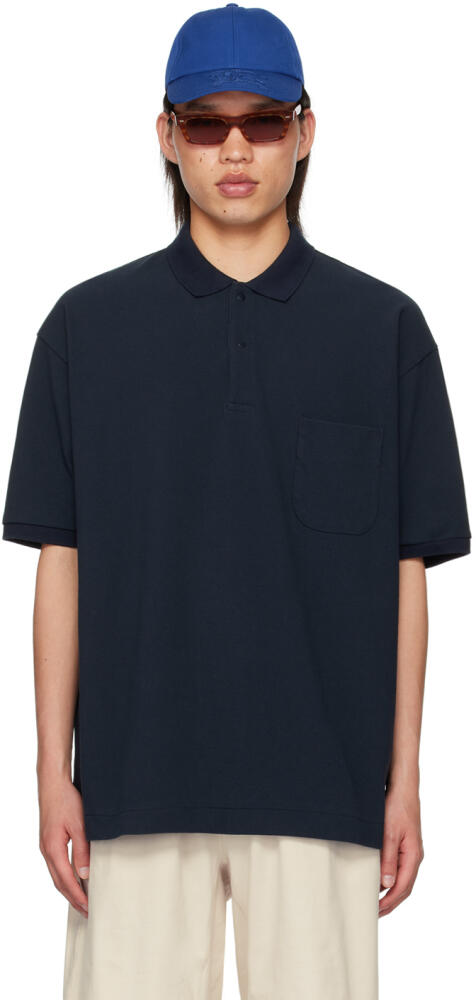 nanamica Navy Press-Stud Polo Cover