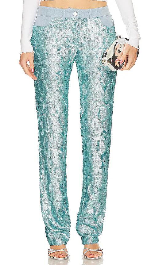 SIEDRES Sun Sequined Low Rise Pants in Blue Cover