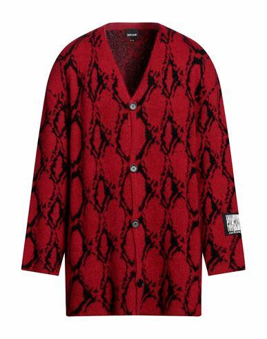 Just Cavalli Man Cardigan Red Wool, Acrylic, Polyamide, Mohair wool Cover