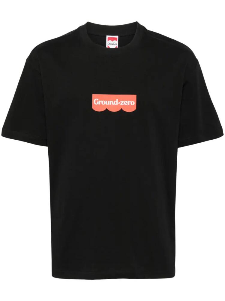 Ground Zero logo-print cotton T-shirt - Black Cover