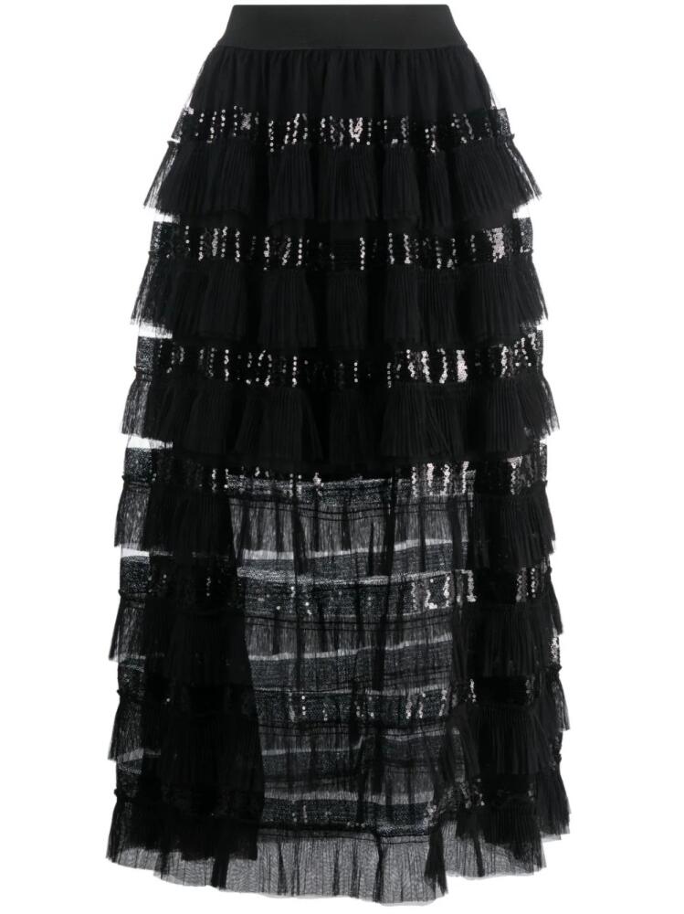 Maje ruffled maxi skirt - Black Cover