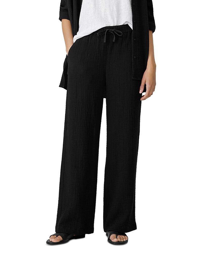 Eileen Fisher Cotton Straight Drawstring Pants Cover