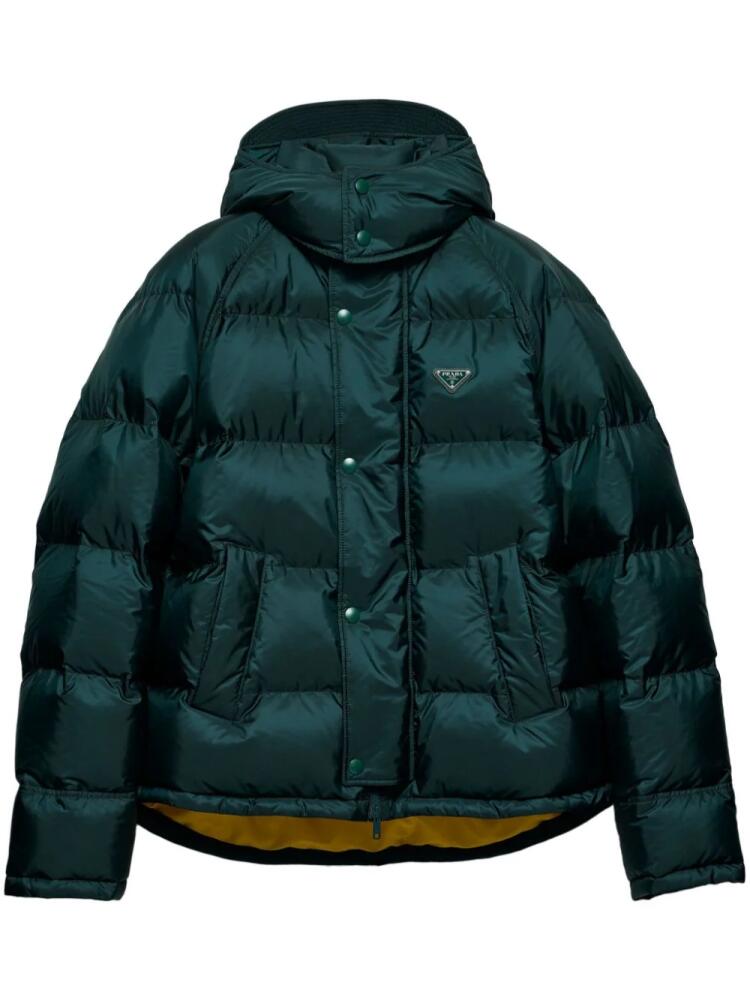 Prada Re-Nylon cropped down jacket - Green Cover