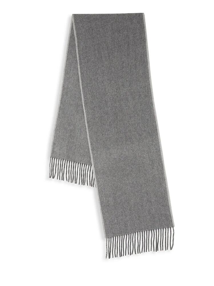 Saks Fifth Avenue Men's Fringe Cashmere Scarf - Grey Cover