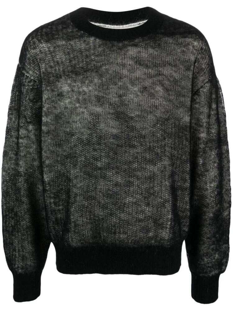 HELIOT EMIL mélange-effect crew-neck jumper - Black Cover